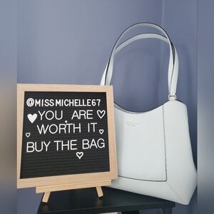 Kate Spade Light Blue Lena Triple Compartment Shoulder Bag. NWT